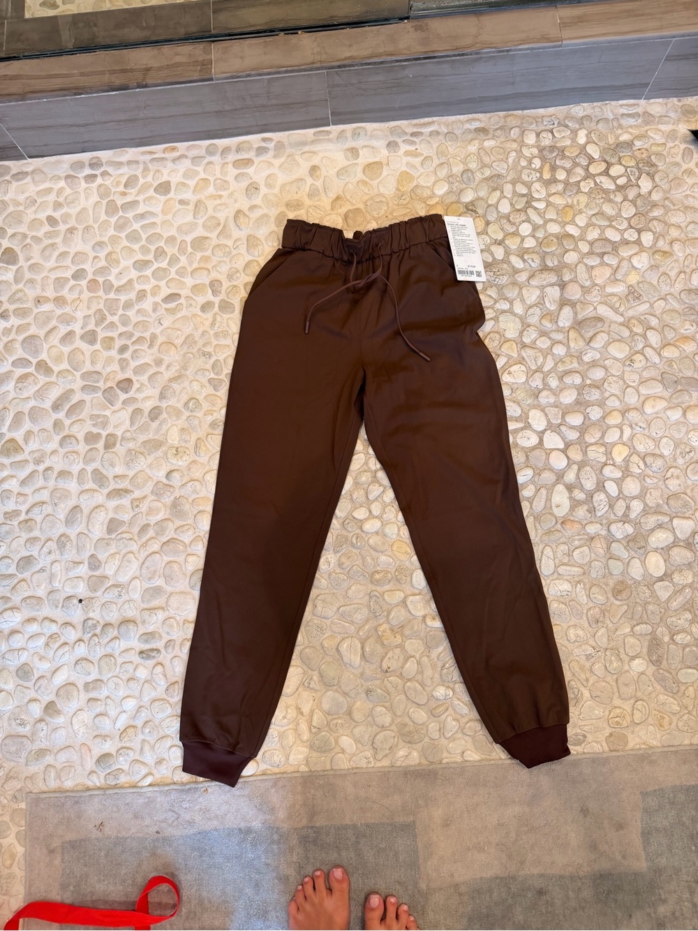 Classic Drawstring Jogger Pants - Dark Brown